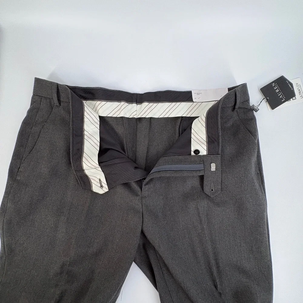 Lauren Ralph Lauren Suit Mens 46R Charcoal Gray 100% Wool Ultraflex Classic Fit